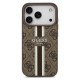 Θήκη PU Guess MagSafe Apple iPhone 17 Pro Hardcase 4G Printed Stripes Καφέ