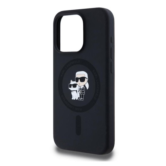 Θήκη Σιλικόνης Karl Lagerfeld Apple iPhone 15 Pro Magsafe Karl & Choupette Heads Μαύρο Θήκη Σιλικόνης Karl Lagerfeld Apple iPhone 15 Pro Magsafe Karl & Choupette Heads Μαύρο