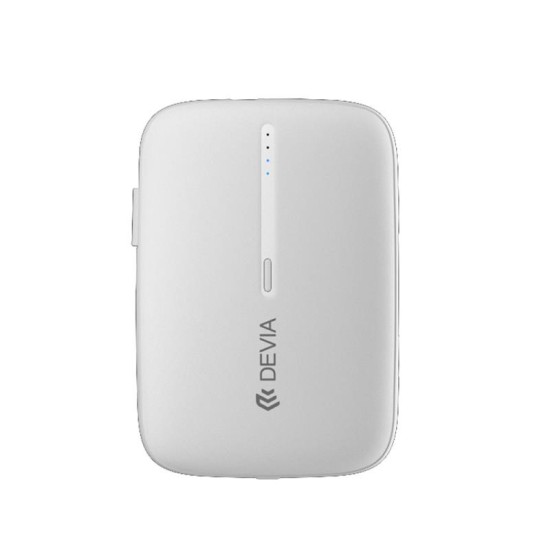 Φορτιστής Ανάγκης Devia EP158 10W 10000mAh με 2 Ενσωματωμένα Καλώδια Kintone Λευκό