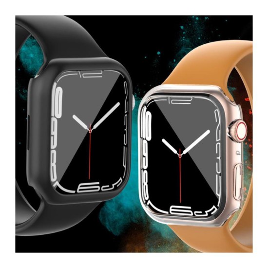 Θήκη PC Ahastyle WG59 Apple Watch 7 41mm Ματ Διάφανο & Μαύρο (2 τεμ.)