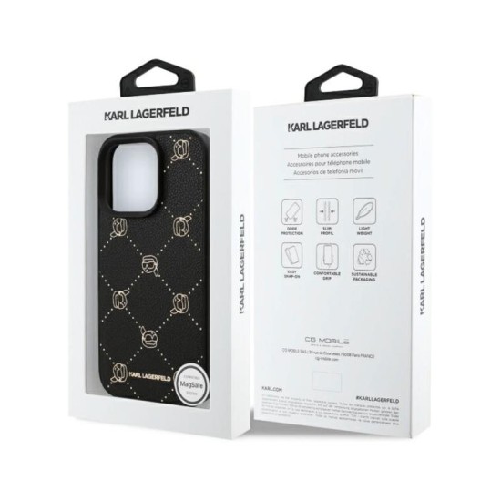 Θήκη PU Karl Lagerfeld Apple iPhone 16 Pro Magsafe Leather Karl Head Μαύρο Θήκη PU Karl Lagerfeld Apple iPhone 16 Pro Magsafe Leather Karl Head Μαύρο