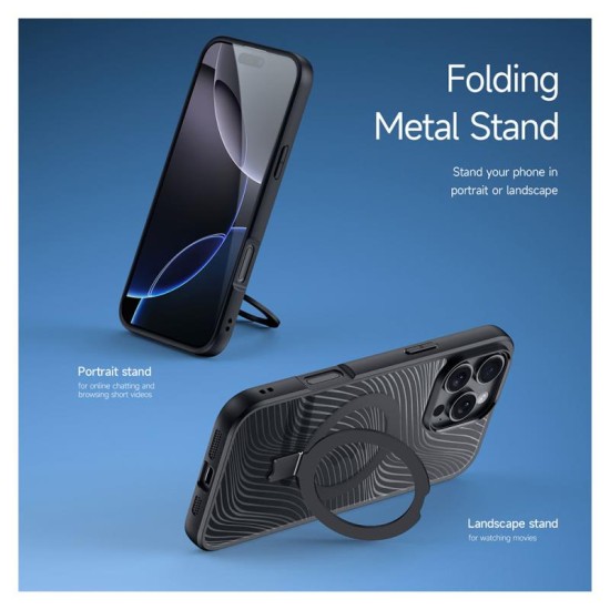 Θήκη TPU & PC Dux Ducis Aimo Magnetic MagSafe με Stand Apple iPhone 16 Pro Μαύρο Θήκη TPU & PC Dux Ducis Aimo Magnetic MagSafe με Stand Apple iPhone 16 Pro Μαύρο