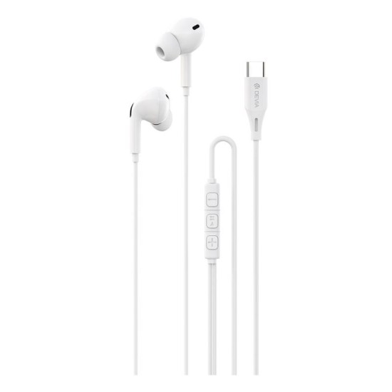 Hands Free Stereo Devia EM107 A2 USB C Kintone Λευκό Hands Free Stereo Devia EM107 A2 USB C Kintone Λευκό