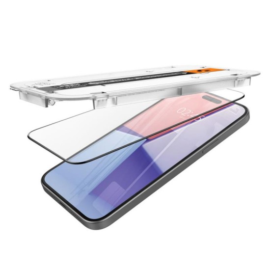 Tempered Glass Full Face Spigen Glas.tR EZ-FIT Apple iPhone 15 Μαύρο Tempered Glass Full Face Spigen Glas.tR EZ-FIT Apple iPhone 15 Μαύρο