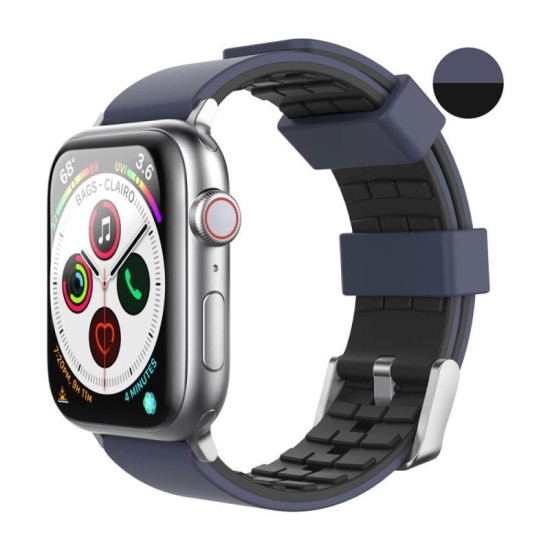 Λουράκι Σιλικόνης Ahastyle WA11 Duotone Premium Silicone Apple Watch (42/ 44/ 45mm) Σκούρο Μπλε-Μαύρο Λουράκι Σιλικόνης Ahastyle WA11 Duotone Premium Silicone Apple Watch (42/ 44/ 45mm) Σκούρο Μπλε-Μαύρο