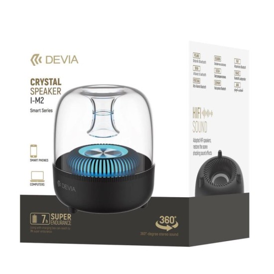 Φορητό Ηχείο Bluetooth Devia I-M2 EM046 5W Smart Διάφανο-Μαύρο Φορητό Ηχείο Bluetooth Devia I-M2 EM046 5W Smart Διάφανο-Μαύρο