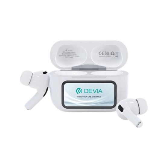 True Wireless Ακουστικά Bluetooth Devia ANC EM062 Pro2 με Οθόνη Λευκό True Wireless Ακουστικά Bluetooth Devia ANC EM062 Pro2 με Οθόνη Λευκό