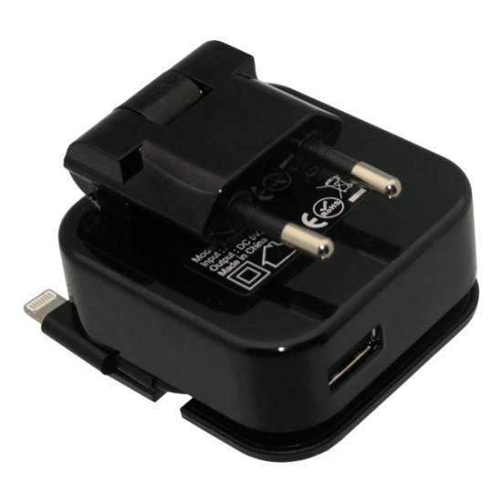 Φορτιστής Ταξιδίου Wrap Lightning με Extra Έξοδο USB Μαύρο 2.1A Φορτιστής Ταξιδίου Wrap Lightning με Extra Έξοδο USB Μαύρο 2.1A