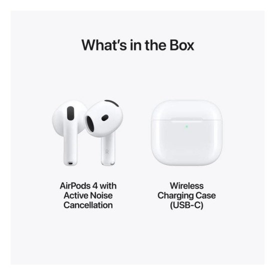 Ακουστικό Bluetooth Apple MXP93 AirPods 4 με ANC Λευκό