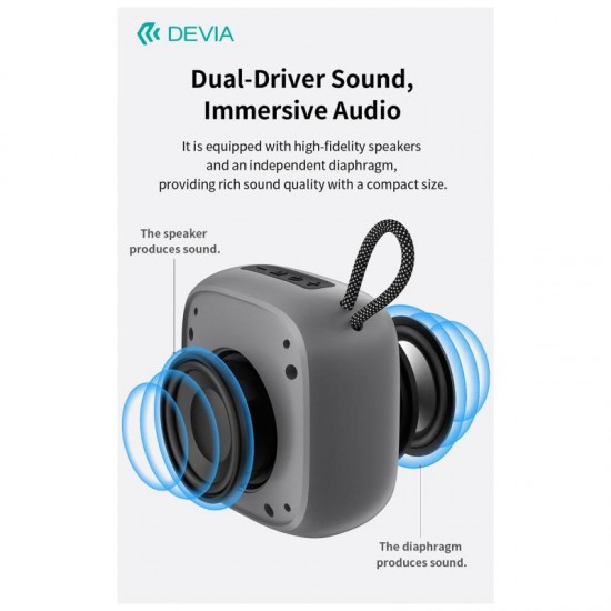 Φορητό Ηχείο Bluetooth Devia EM501 Sound Lite2 5W Μαύρο Φορητό Ηχείο Bluetooth Devia EM501 Sound Lite2 5W Μαύρο