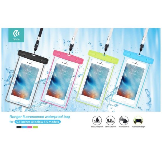 Waterproof Θήκη Devia Ranger Fluorescence για Smartphones έως 5.5'' Ανοικτό Πράσινο Waterproof Θήκη Devia Ranger Fluorescence για Smartphones έως 5.5'' Ανοικτό Πράσινο