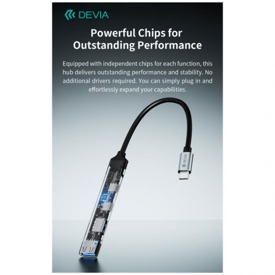 Hub USB C Devia EC707 4 σε 1 2xUSB A & 2xUSB C Lite1 Γκρι Hub USB C Devia EC707 4 σε 1 2xUSB A & 2xUSB C Lite1 Γκρι