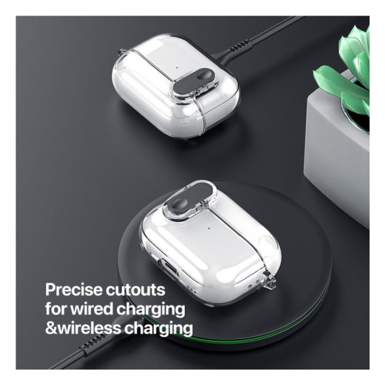 Θήκη TPU & PC Dux Ducis PECL Apple AirPods 4 με Γάντζο Γκρι Θήκη TPU & PC Dux Ducis PECL Apple AirPods 4 με Γάντζο Γκρι