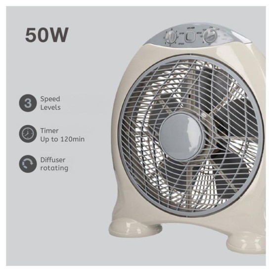 Επιτραπέζιος Ανεμιστήρας Box Niaros Santadi 50W Μπεζ
