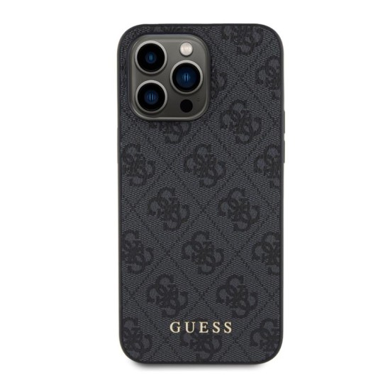 Θήκη PU Guess Apple iPhone 15 Pro Max Hardcase Metal Gold Logo 4G Γκρι Θήκη PU Guess Apple iPhone 15 Pro Max Hardcase Metal Gold Logo 4G Γκρι