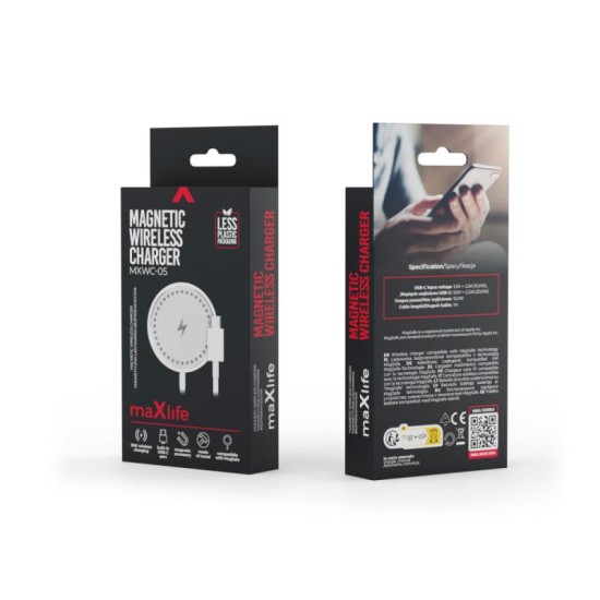 Ασύρματη Βάση Φόρτισης Μαγνητική Maxlife MXWC-05 15W Λευκό Ασύρματη Βάση Φόρτισης Μαγνητική Maxlife MXWC-05 15W Λευκό