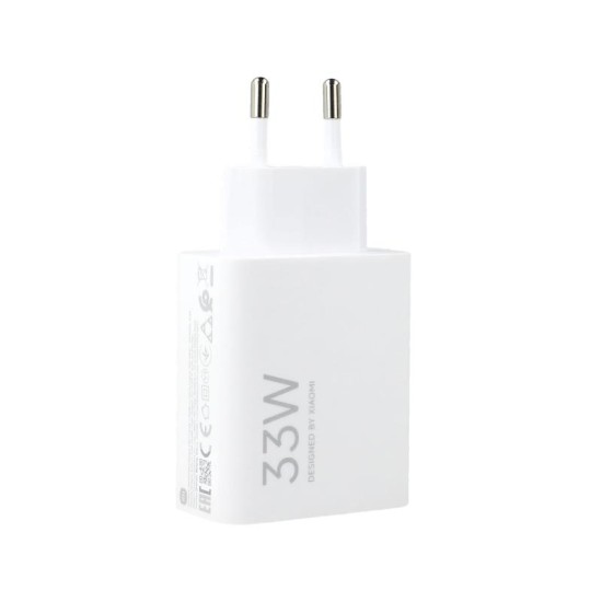 Φορτιστής Ταξιδίου Ταχείας Φόρτισης Xiaomi Combo με Έξοδο USB A 33W & Καλώδιο USB C 1m Λευκό