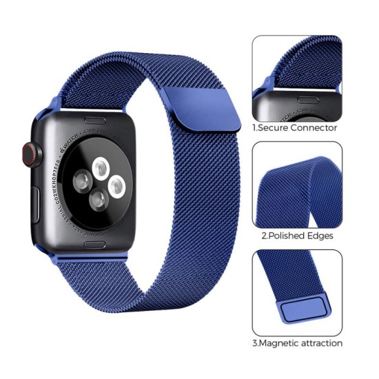 Λουράκι Ahastyle WG42 Magnetic Stainless Steel Apple Watch (38/ 40/ 41mm) Μπλε Λουράκι Ahastyle WG42 Magnetic Stainless Steel Apple Watch (38/ 40/ 41mm) Μπλε