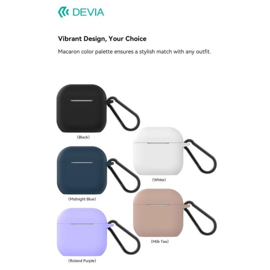 Θήκη Σιλικόνης Devia Apple AirPods 4 Naked Λευκό Θήκη Σιλικόνης Devia Apple AirPods 4 Naked Λευκό