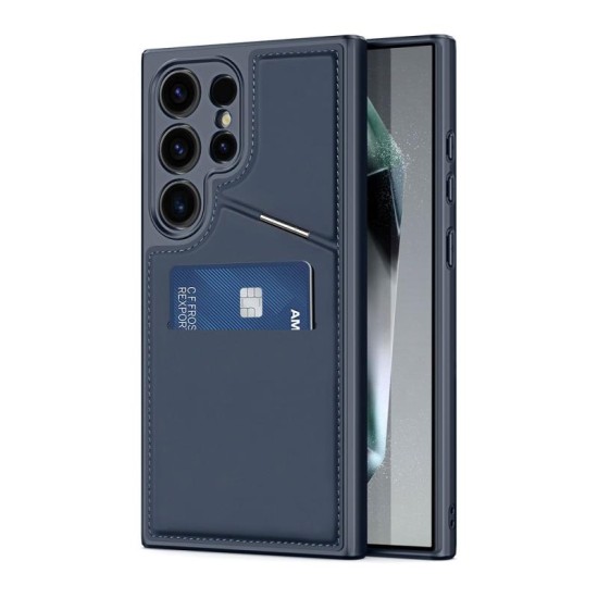 Θήκη Δερμάτινη Dux Ducis Rafi II Mag 3 σε 1 MagSafe RFID Blocker Samsung S928B Galaxy S24 Ultra 5G με Stand Μπλε Θήκη Δερμάτινη Dux Ducis Rafi II Mag 3 σε 1 MagSafe RFID Blocker Samsung S928B Galaxy S24 Ultra 5G με Stand Μπλε