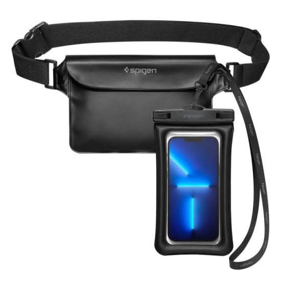 Universal Αδιάβροχη Θήκη & Τσαντάκι Μέσης Spigen A621 για Smartphones Μαύρο (1 τεμ.)