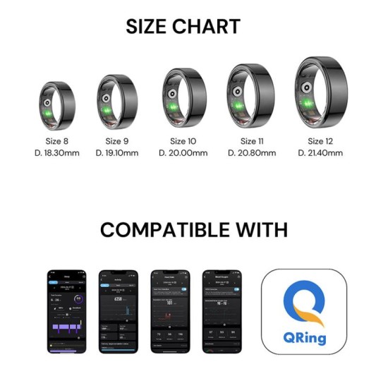 Smart Ring Maxlife MXSR-100 21.40mm Size 12 Μαύρο Smart Ring Maxlife MXSR-100 21.40mm Size 12 Μαύρο