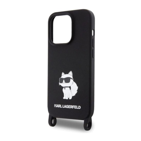 Θήκη Σιλικόνης Karl Lagerfeld Apple iPhone 15 Pro Max Crossbody Choupette Μαύρο Θήκη Σιλικόνης Karl Lagerfeld Apple iPhone 15 Pro Max Crossbody Choupette Μαύρο
