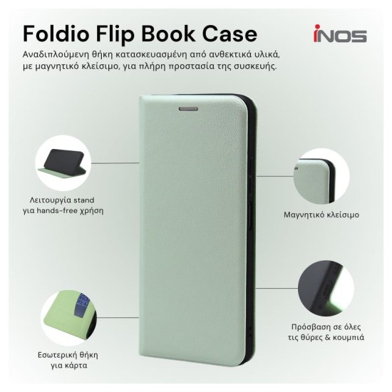 Θήκη Flip Book inos Xiaomi Poco C75/ Redmi 14C Foldio Μπλε Θήκη Flip Book inos Xiaomi Poco C75/ Redmi 14C Foldio Μπλε