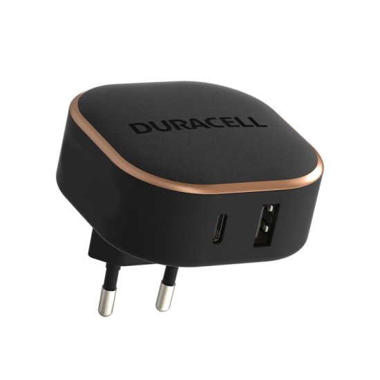 Φορτιστής Ταξιδίου Ταχείας Φόρτισης Duracell PD 30W με Έξοδο USB A & Έξοδο USB C Μαύρο Φορτιστής Ταξιδίου Ταχείας Φόρτισης Duracell PD 30W με Έξοδο USB A & Έξοδο USB C Μαύρο