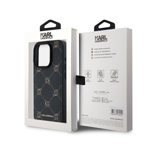 Θήκη PU Karl Lagerfeld Apple iPhone 15 Pro Max Magsafe Leather Karl Head Μαύρο Θήκη PU Karl Lagerfeld Apple iPhone 15 Pro Max Magsafe Leather Karl Head Μαύρο