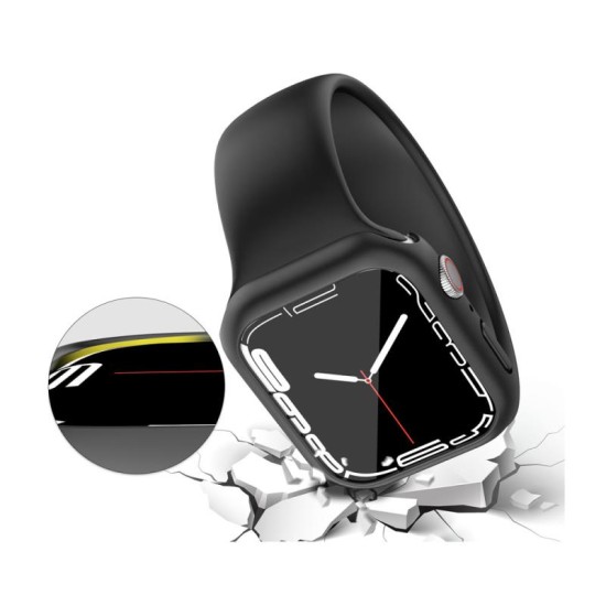 Θήκη PC Ahastyle WG59 Apple Watch 7 41mm Ματ Διάφανο & Μαύρο (2 τεμ.)