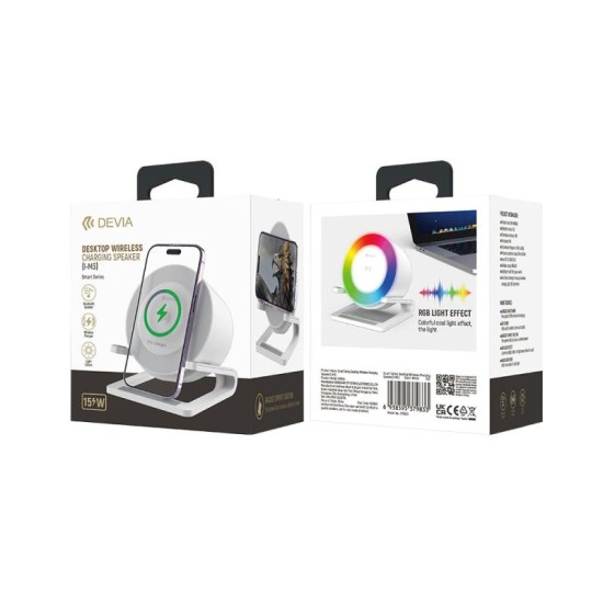 Φορητό Ηχείο Bluetooth I-M3 Desktop & Ασύρματος Φορτιστής 15W Devia EM054 5W Smart Λευκό Φορητό Ηχείο Bluetooth I-M3 Desktop & Ασύρματος Φορτιστής 15W Devia EM054 5W Smart Λευκό