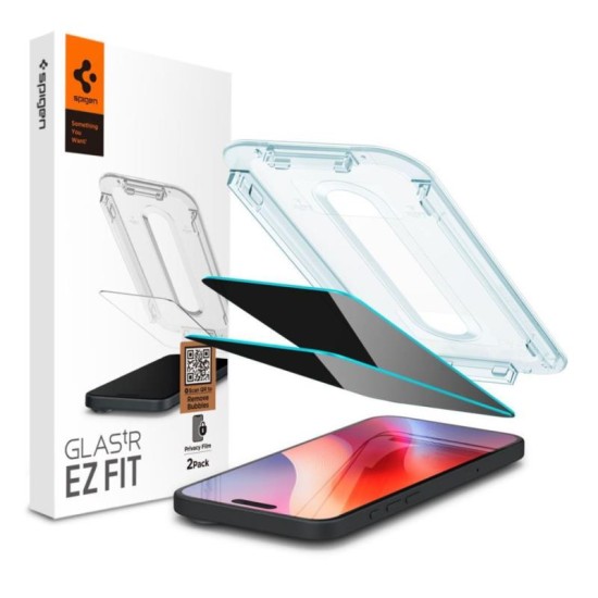 Tempered Glass Full Face Spigen Glas.tR EZ-FIT Privacy Apple iPhone 16 Pro (2 τεμ.) Tempered Glass Full Face Spigen Glas.tR EZ-FIT Privacy Apple iPhone 16 Pro (2 τεμ.)
