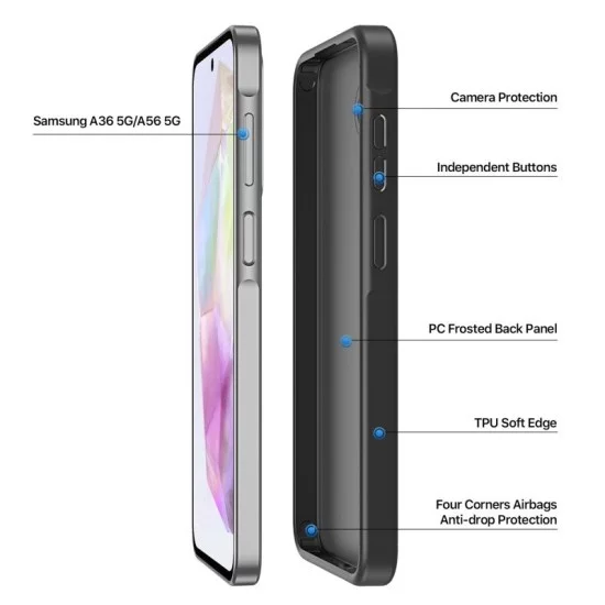 Θήκη TPU & PC Dux Ducis Yind Samsung A366 Galaxy A36 5G/ A566 Galaxy A56 5G Μαύρο Θήκη TPU & PC Dux Ducis Yind Samsung A366 Galaxy A36 5G/ A566 Galaxy A56 5G Μαύρο