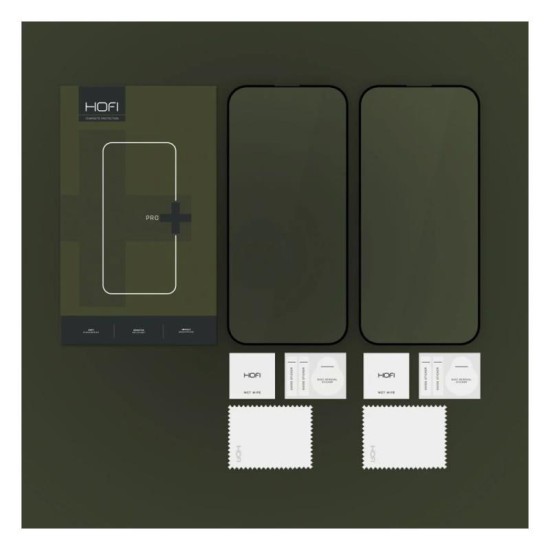 Tempered Glass Full Face Hofi Pro+ Apple iPhone 16 Pro Μαύρο (2 τεμ.) Tempered Glass Full Face Hofi Pro+ Apple iPhone 16 Pro Μαύρο (2 τεμ.)