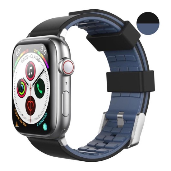 Λουράκι Σιλικόνης Ahastyle WA11 Duotone Premium Silicone Apple Watch (38/ 40/ 41mm) Μαύρο-Σκούρο Μπλε Λουράκι Σιλικόνης Ahastyle WA11 Duotone Premium Silicone Apple Watch (38/ 40/ 41mm) Μαύρο-Σκούρο Μπλε