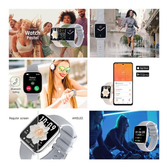 Smartwatch myPhone Pastel 1.75'' Ασημί/Πράσινο Smartwatch myPhone Pastel 1.75'' Ασημί/Πράσινο