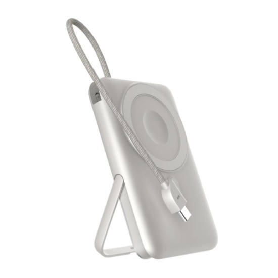 Φορτιστής Ανάγκης Devia EP203 Magnetic 4 σε 1 22.5W 10000mAh με Βραχίονα Στήριξης & Ενσωματωμένο Καλώδιο Extreme Speed Ασημί