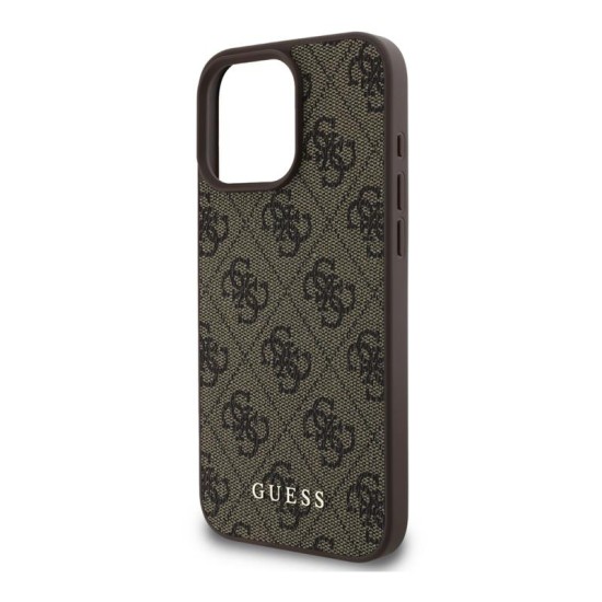 Θήκη PU Guess Apple iPhone 16 Pro Hardcase Classic Logo 4G Μαύρο