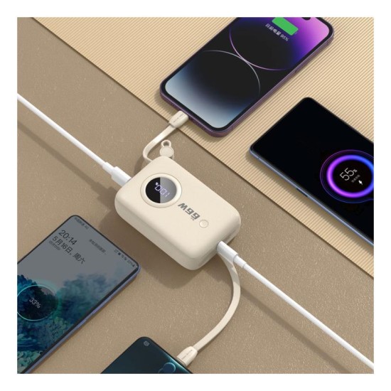 Φορτιστής Ανάγκης Dudao K14 PD 22.5W 10000mAh με Καλώδια USB C & Lightning Μπεζ Φορτιστής Ανάγκης Dudao K14 PD 22.5W 10000mAh με Καλώδια USB C & Lightning Μπεζ