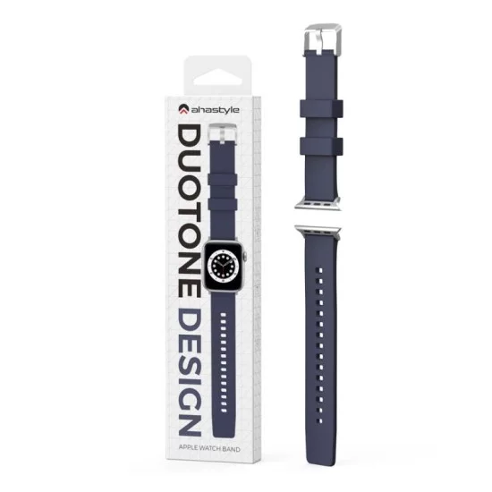 Λουράκι Σιλικόνης Ahastyle WA11 Duotone Premium Silicone Apple Watch (42/ 44/ 45mm) Σκούρο Μπλε-Μαύρο Λουράκι Σιλικόνης Ahastyle WA11 Duotone Premium Silicone Apple Watch (42/ 44/ 45mm) Σκούρο Μπλε-Μαύρο