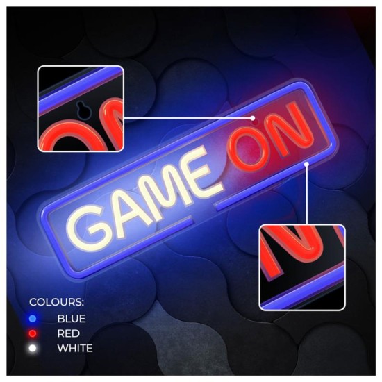 Neon Plexi Forever Light FPNE23 GAME ON (USB, On/Off & Dimmer) Πολύχρωμο