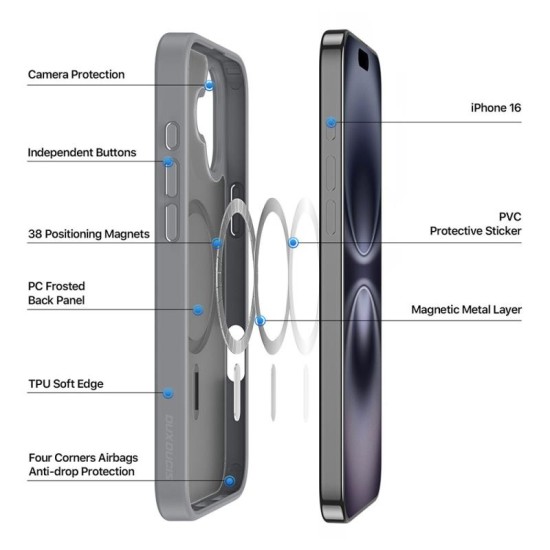 Θήκη TPU & PC Dux Ducis Yind Magnetic MagSafe Apple iPhone 16 Μαύρο Θήκη TPU & PC Dux Ducis Yind Magnetic MagSafe Apple iPhone 16 Μαύρο