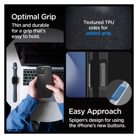 Θήκη Soft TPU Spigen Core Armor Apple iPhone 16 Pro Μαύρο Θήκη Soft TPU Spigen Core Armor Apple iPhone 16 Pro Μαύρο