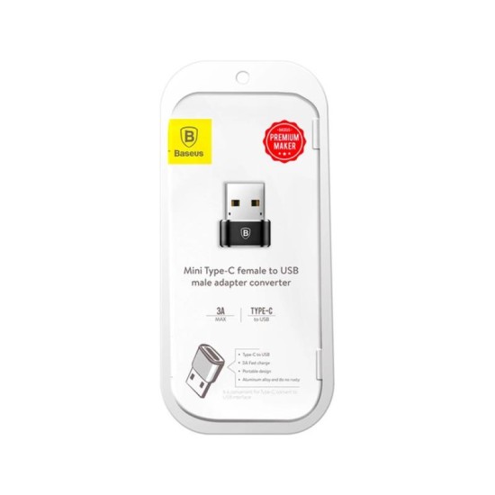 Αντάπτορας Baseus USB C Θηλυκό σε USB A Αρσενικό Μαύρο
