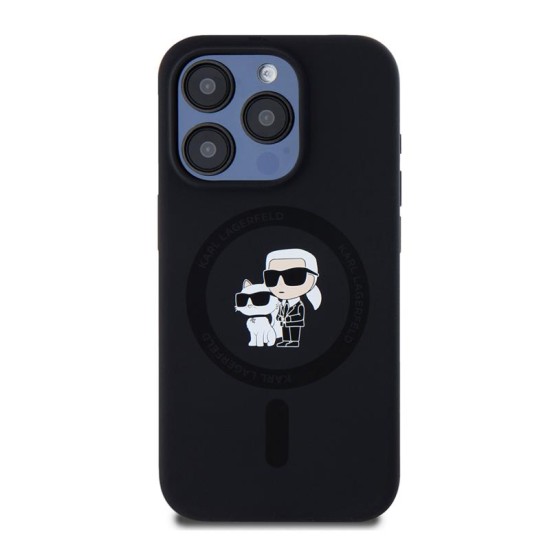 Θήκη Σιλικόνης Karl Lagerfeld Apple iPhone 15 Pro Magsafe Karl & Choupette Heads Μαύρο Θήκη Σιλικόνης Karl Lagerfeld Apple iPhone 15 Pro Magsafe Karl & Choupette Heads Μαύρο
