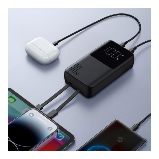 Φορτιστής Ανάγκης Joyroom JR-PBC06 PD 30W 10000mAh με Καλώδια USB C & Lightning Μαύρο Φορτιστής Ανάγκης Joyroom JR-PBC06 PD 30W 10000mAh με Καλώδια USB C & Lightning Μαύρο