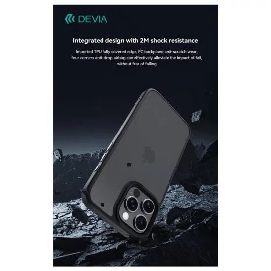 Θήκη TPU & PC Shock Proof Devia Apple iPhone 16 Pino Μαύρο Θήκη TPU & PC Shock Proof Devia Apple iPhone 16 Pino Μαύρο