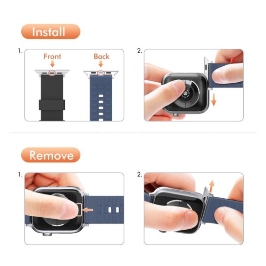 Λουράκι Σιλικόνης Ahastyle WA11 Duotone Premium Silicone Apple Watch (38/ 40/ 41mm) Μαύρο-Σκούρο Μπλε Λουράκι Σιλικόνης Ahastyle WA11 Duotone Premium Silicone Apple Watch (38/ 40/ 41mm) Μαύρο-Σκούρο Μπλε