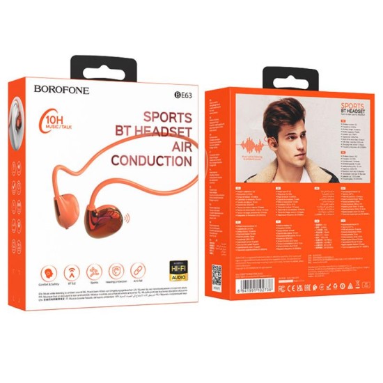 Στερεοφωνικό Ακουστικό Borofone BE63 Sports Talent Neckband Πορτοκαλί Στερεοφωνικό Ακουστικό Borofone BE63 Sports Talent Neckband Πορτοκαλί